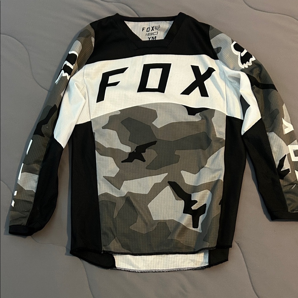 Fox Kids' Black and White Camo Jersey